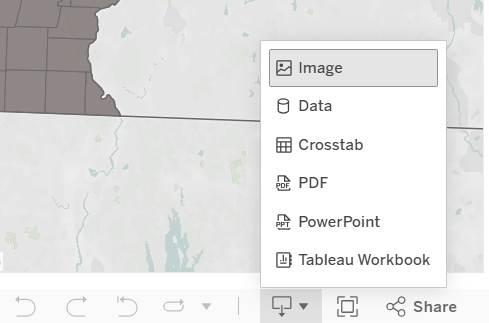 Tableau download menu